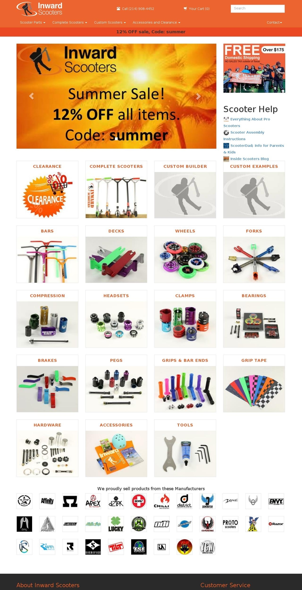 Inward-Scooters Shopify theme site example inwardscooters.net