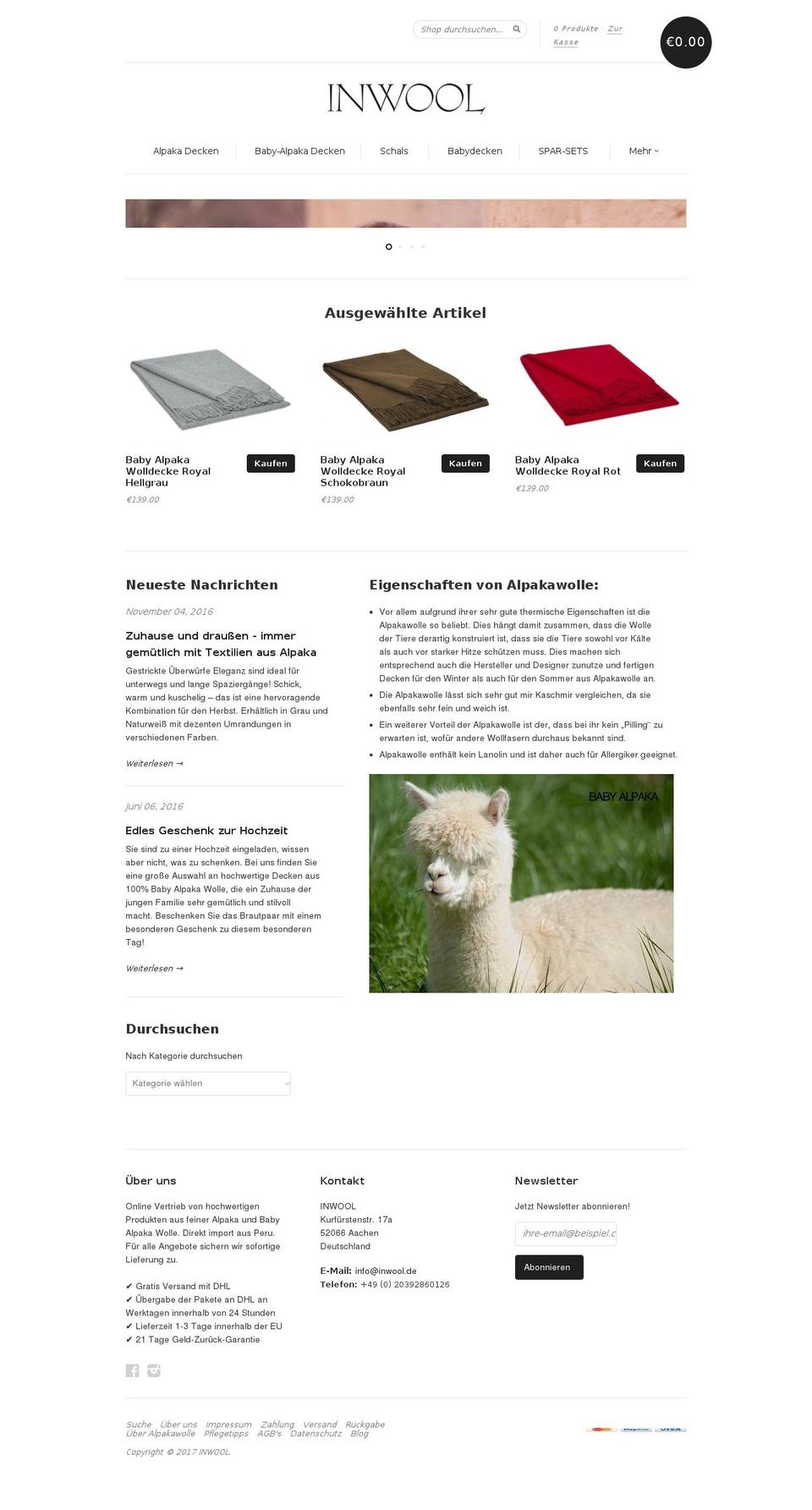 inwool.de shopify website screenshot