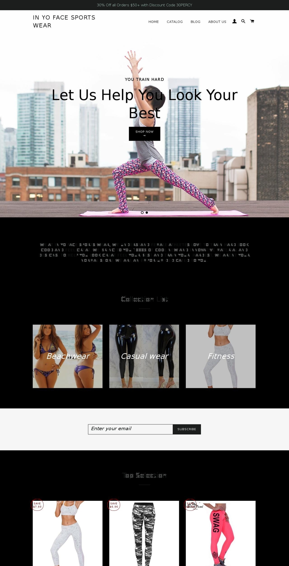 inyofacesportswear.com — Shopify storefront screenshot