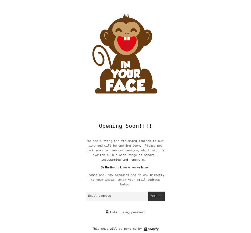 inyourface.uk shopify website screenshot
