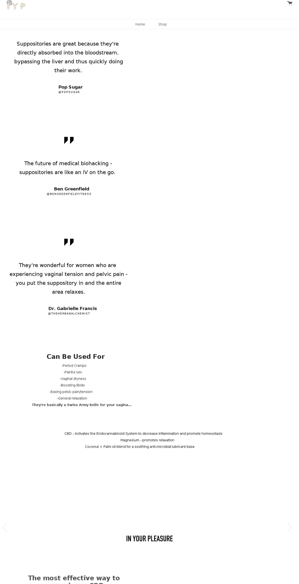 inyourpleasure.com shopify website screenshot