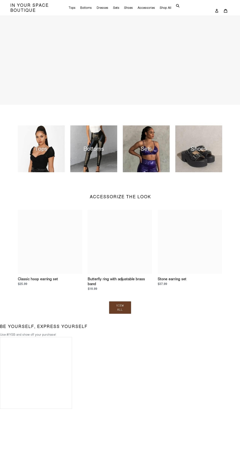 inyourspaceboutique.com shopify website screenshot