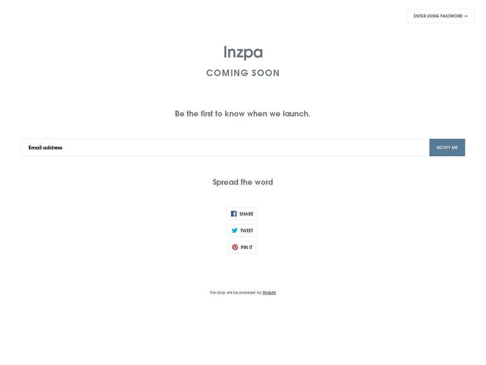 inzpa.com — Shopify storefront screenshot
