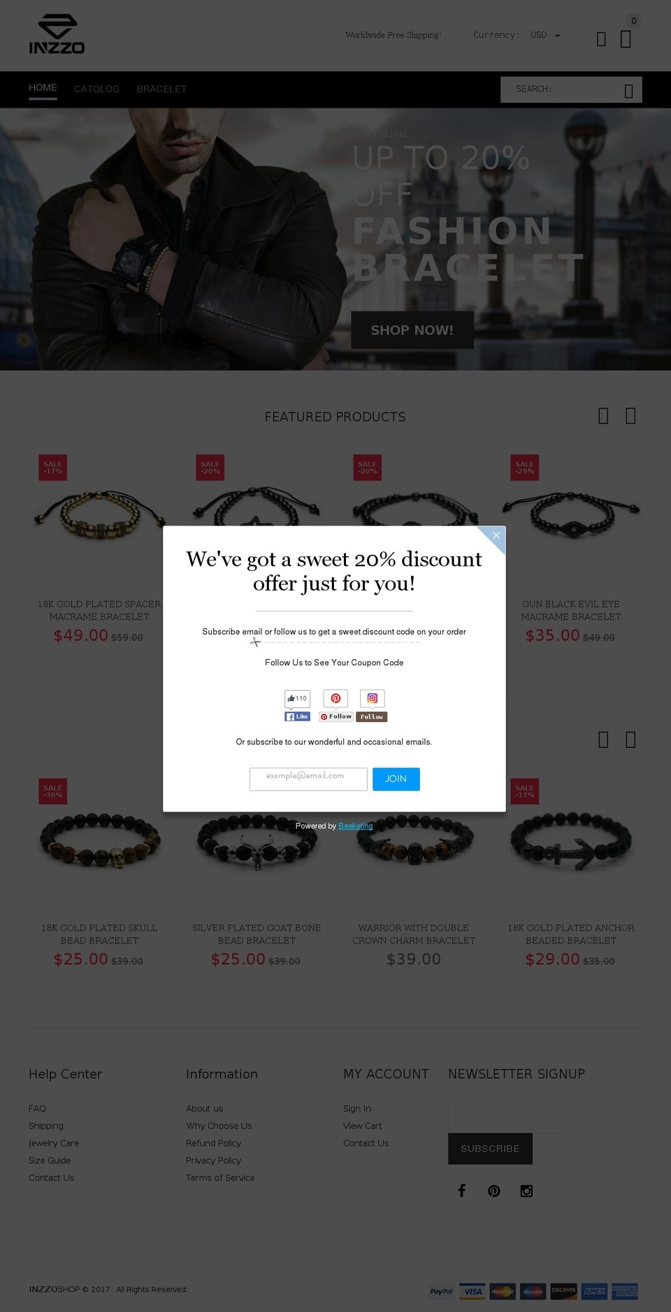 inzzoshop.com shopify website screenshot