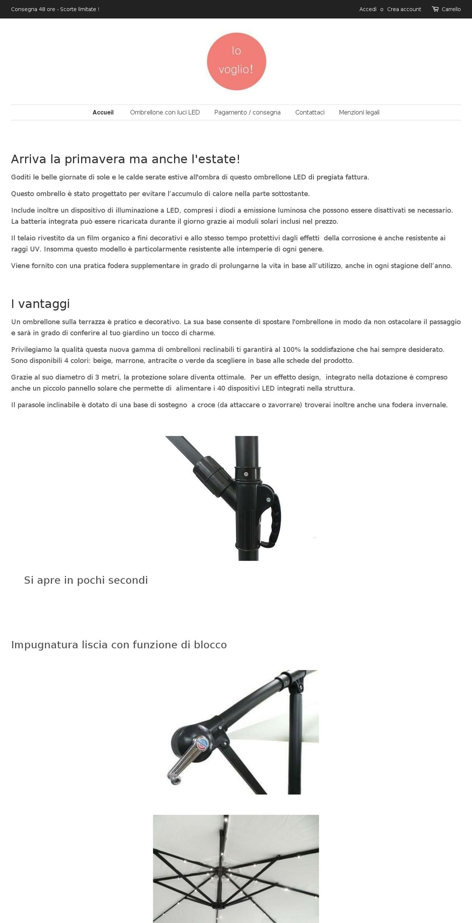 io-voglio.com — Shopify storefront screenshot