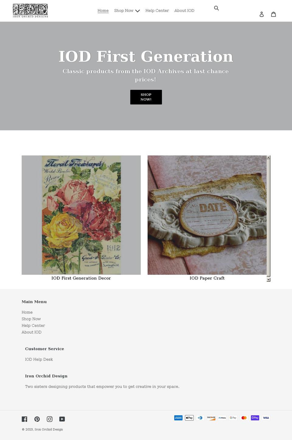 iodfirstgen.com shopify website screenshot