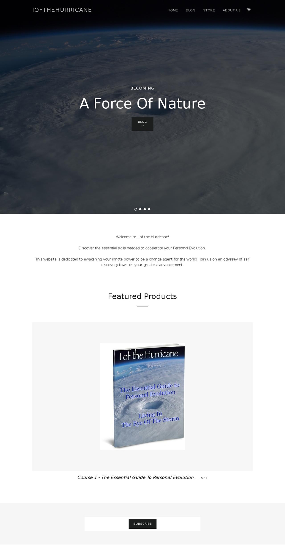 iofthehurricane.com shopify website screenshot