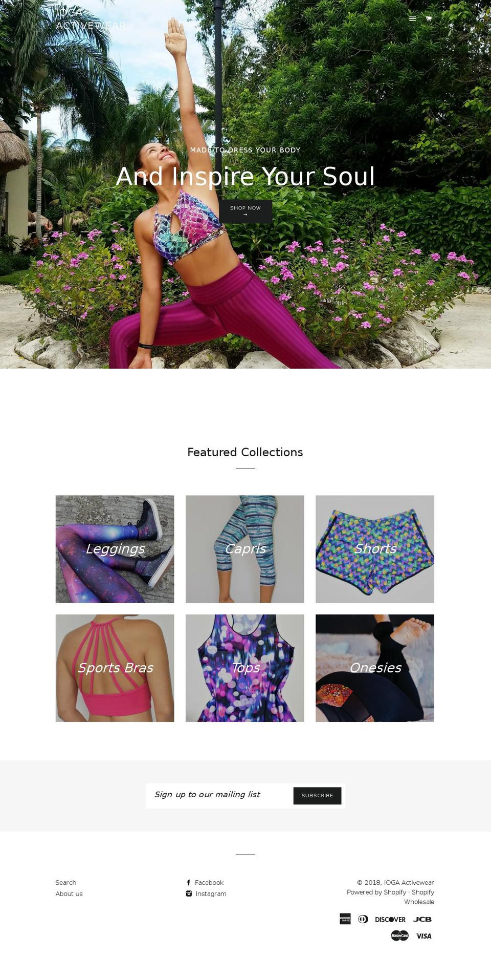 iogaactivewear.com — Shopify storefront screenshot