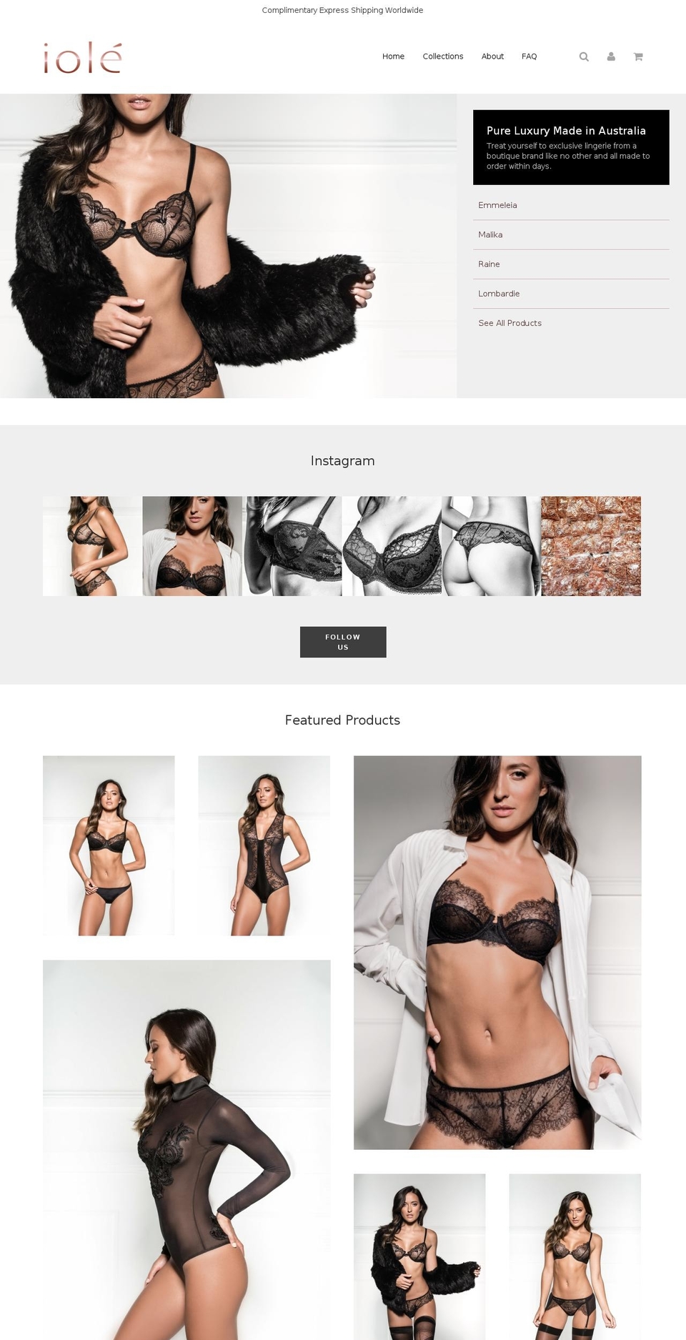 iolelingerie.com shopify website screenshot