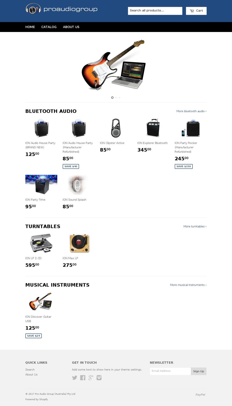 ionaudio.com.au shopify website screenshot