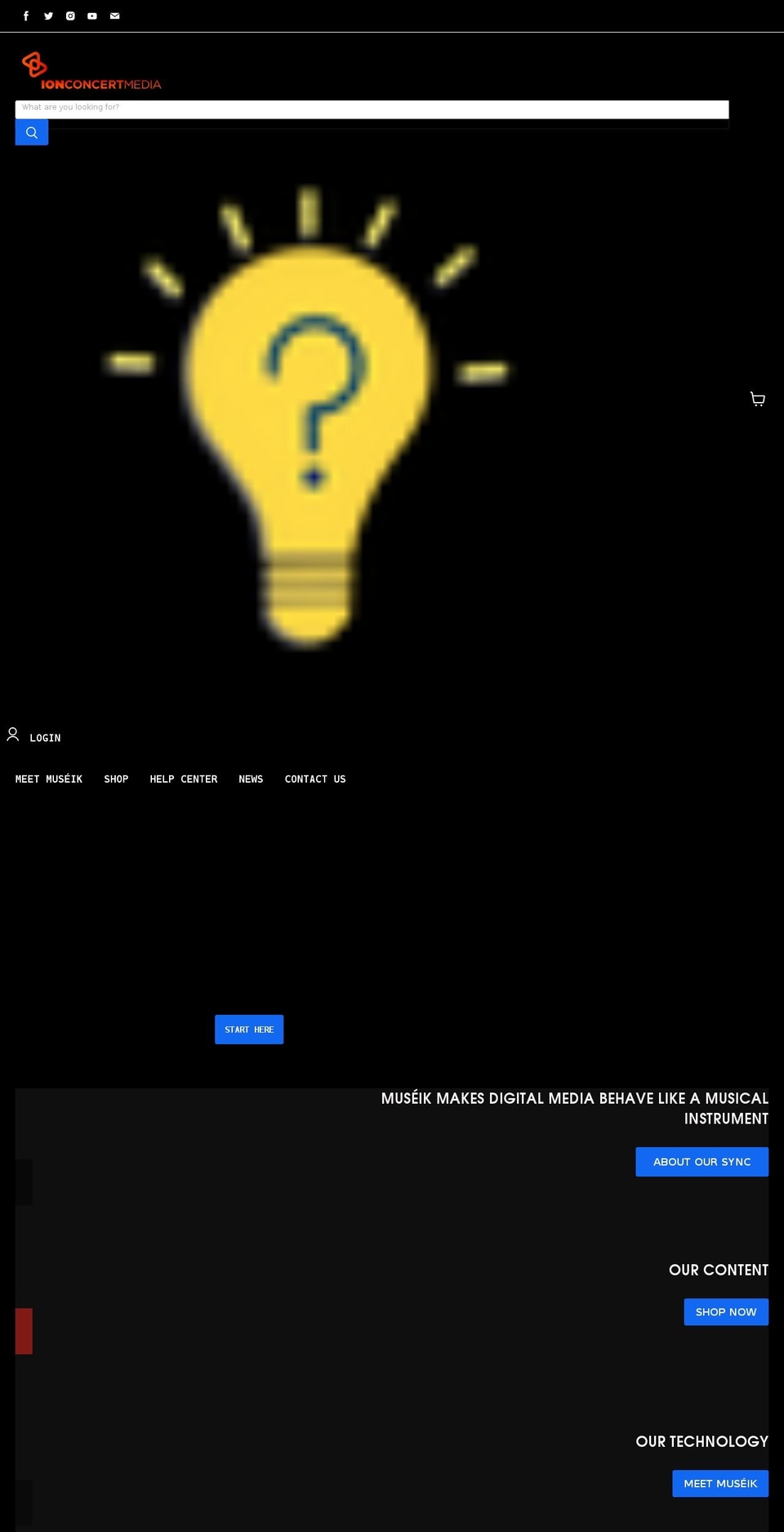 ionconcertmedia.com shopify website screenshot