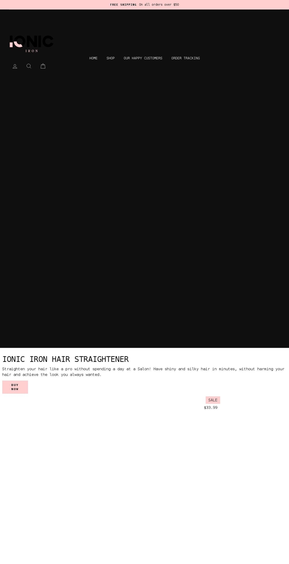 ioniciron.com shopify website screenshot