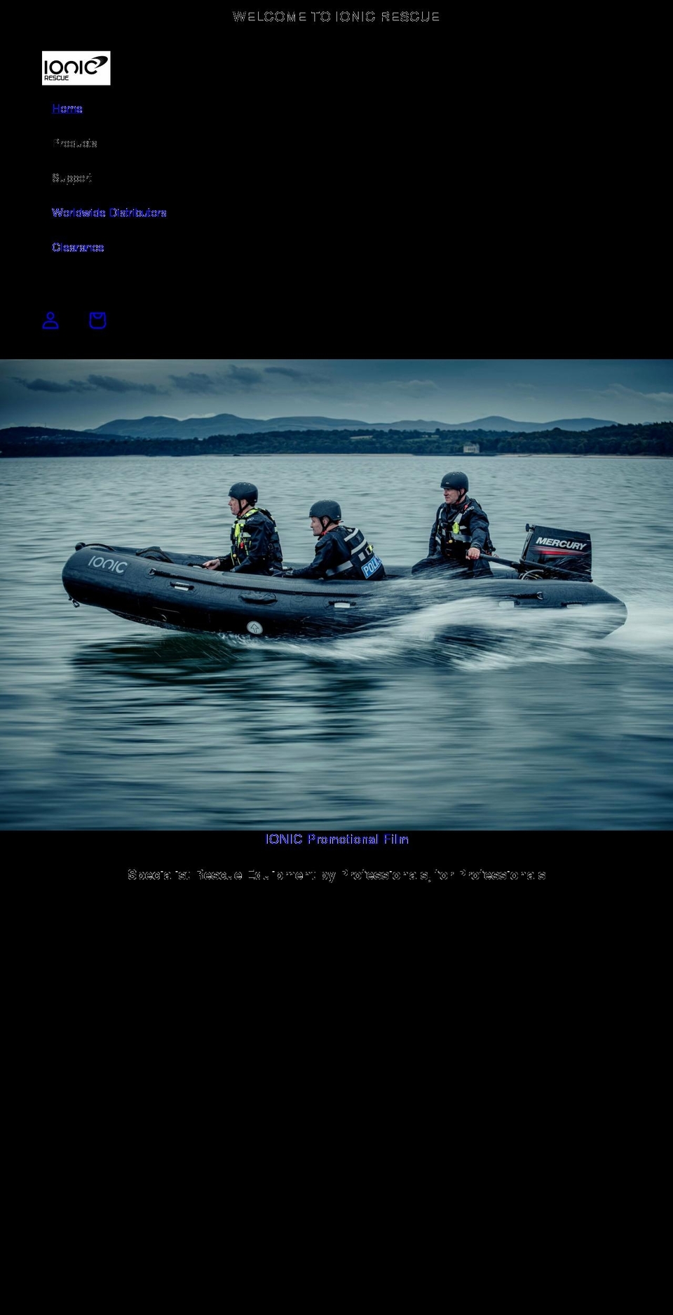 ionicrescue.com shopify website screenshot