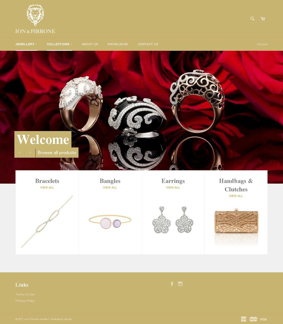 ionpirrone.com shopify website screenshot