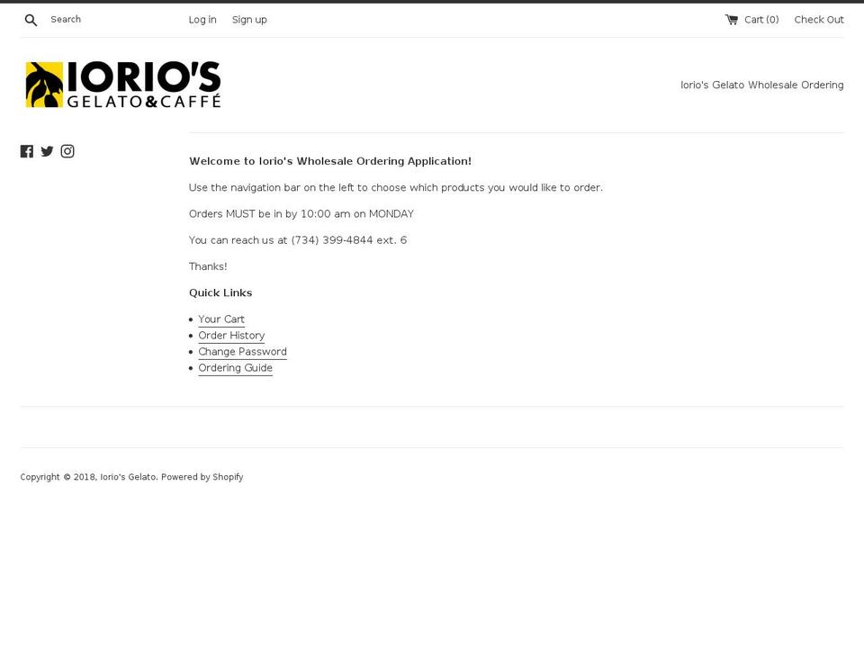iorios-gelato.myshopify.com shopify website screenshot
