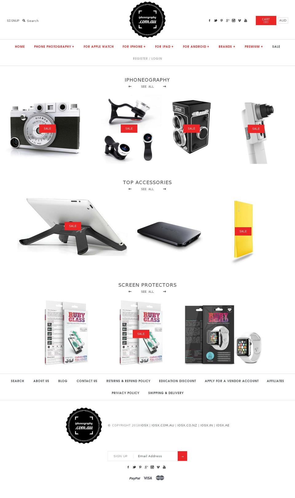 iosx.com.au shopify website screenshot