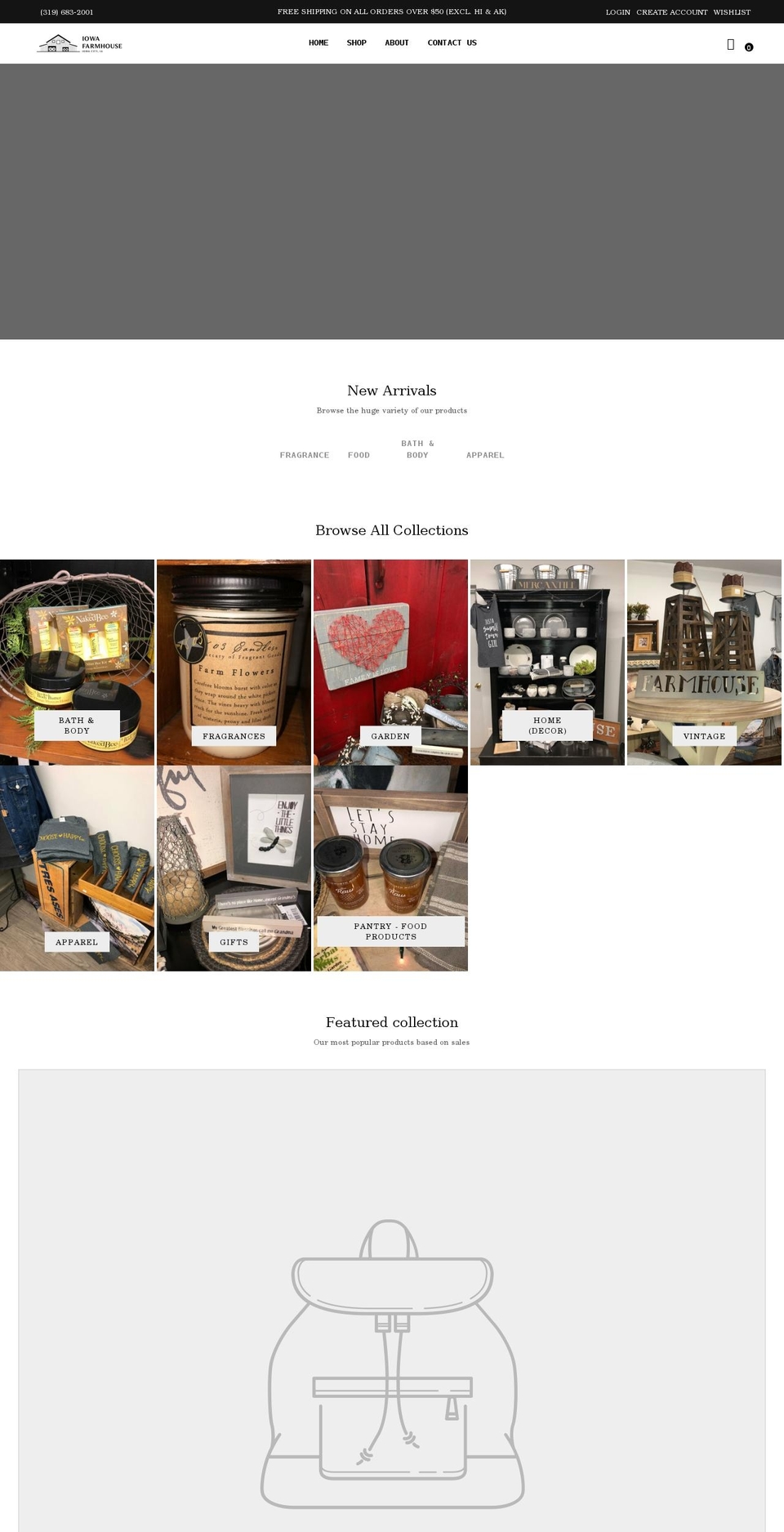 iowa-farmhouse.com shopify website screenshot