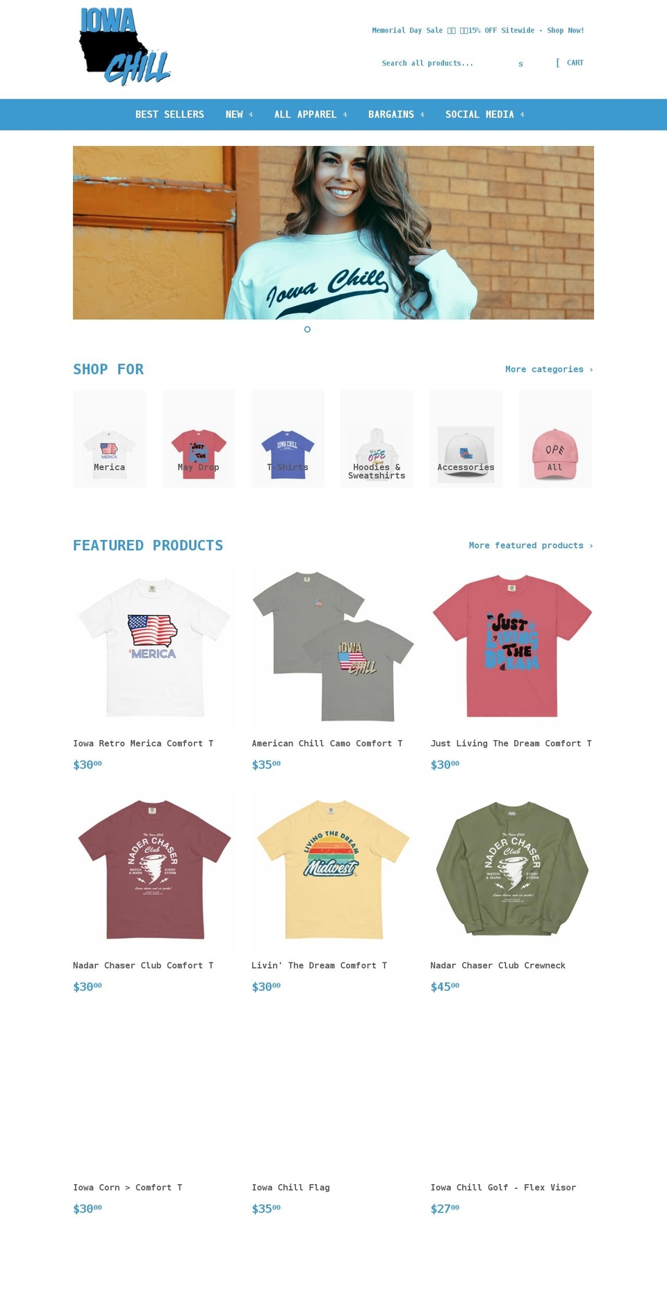 iowachill.com shopify website screenshot