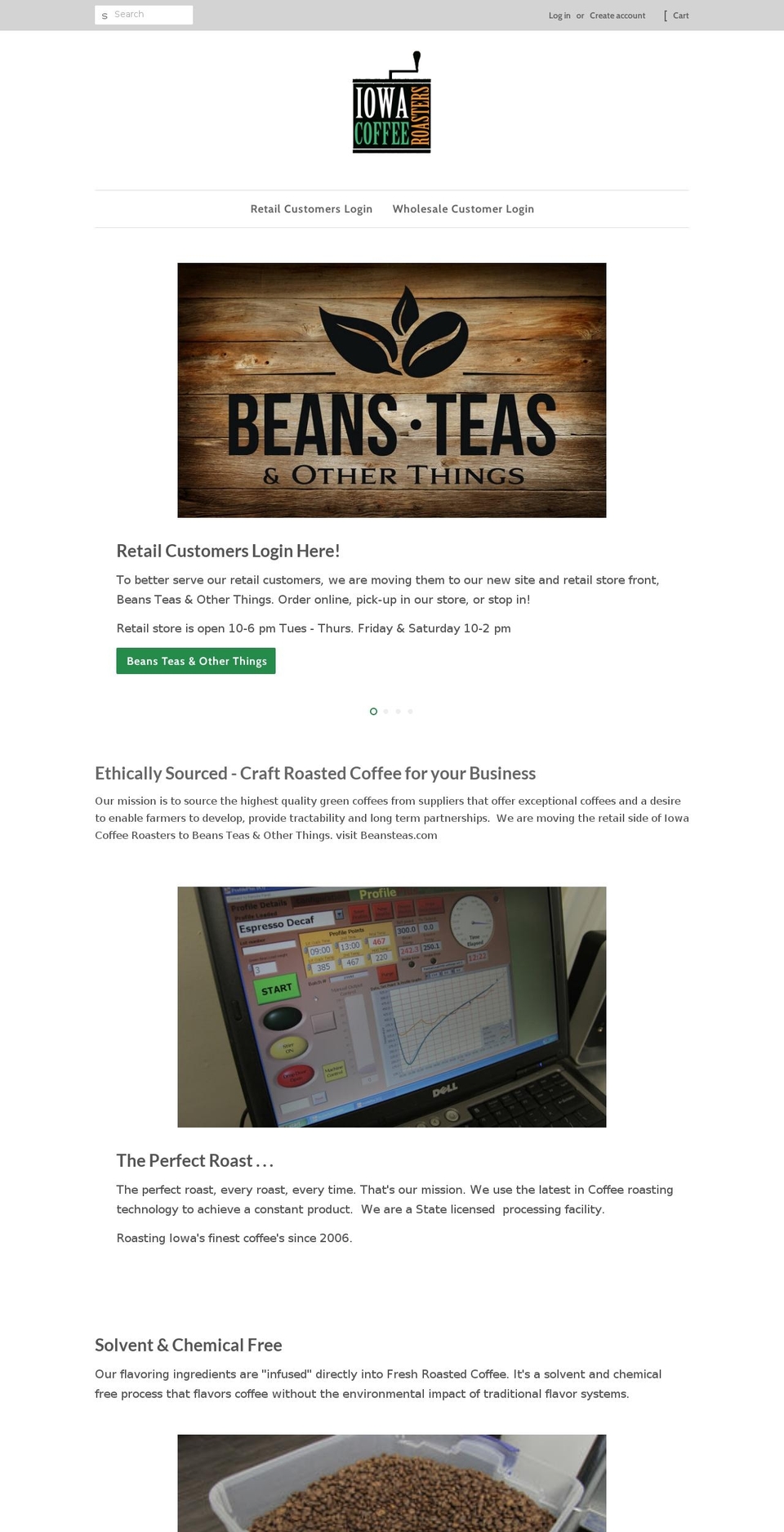 iowacoffeeroaster.com — Shopify storefront screenshot