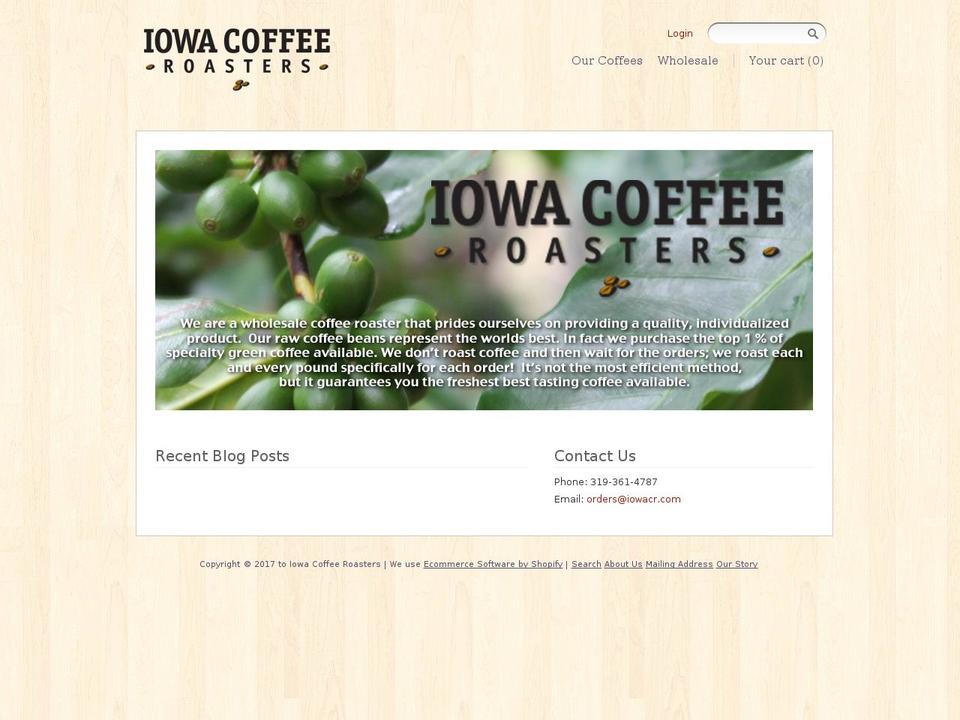 iowacr.com shopify website screenshot