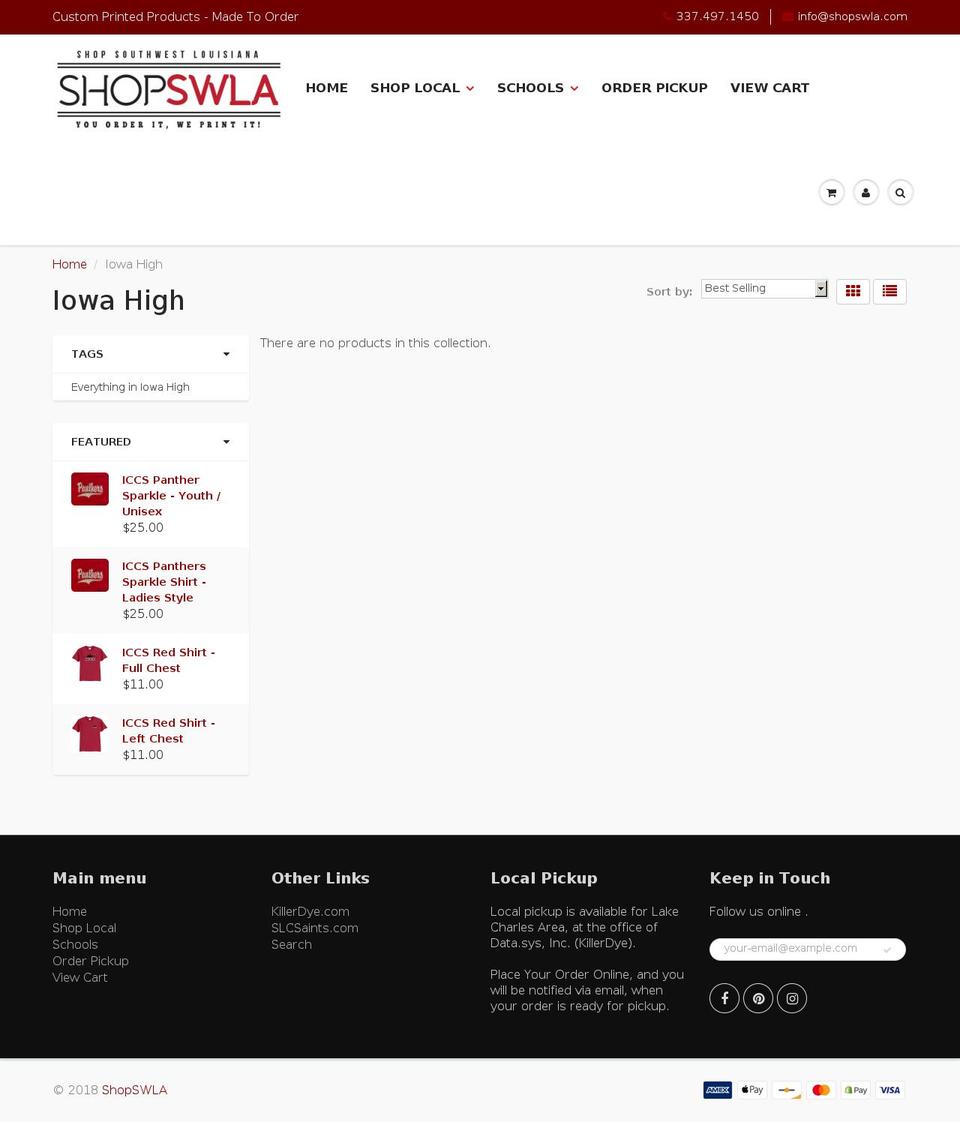 ShopSWLA - 8\/2017 Shopify theme site example iowahigh.com