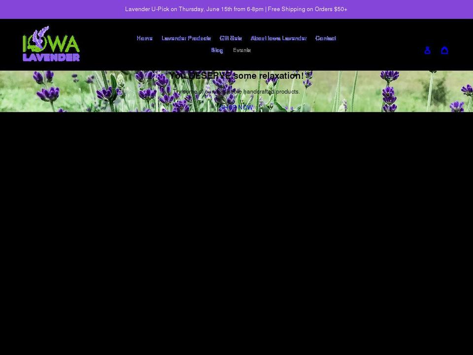 iowalavender.com shopify website screenshot