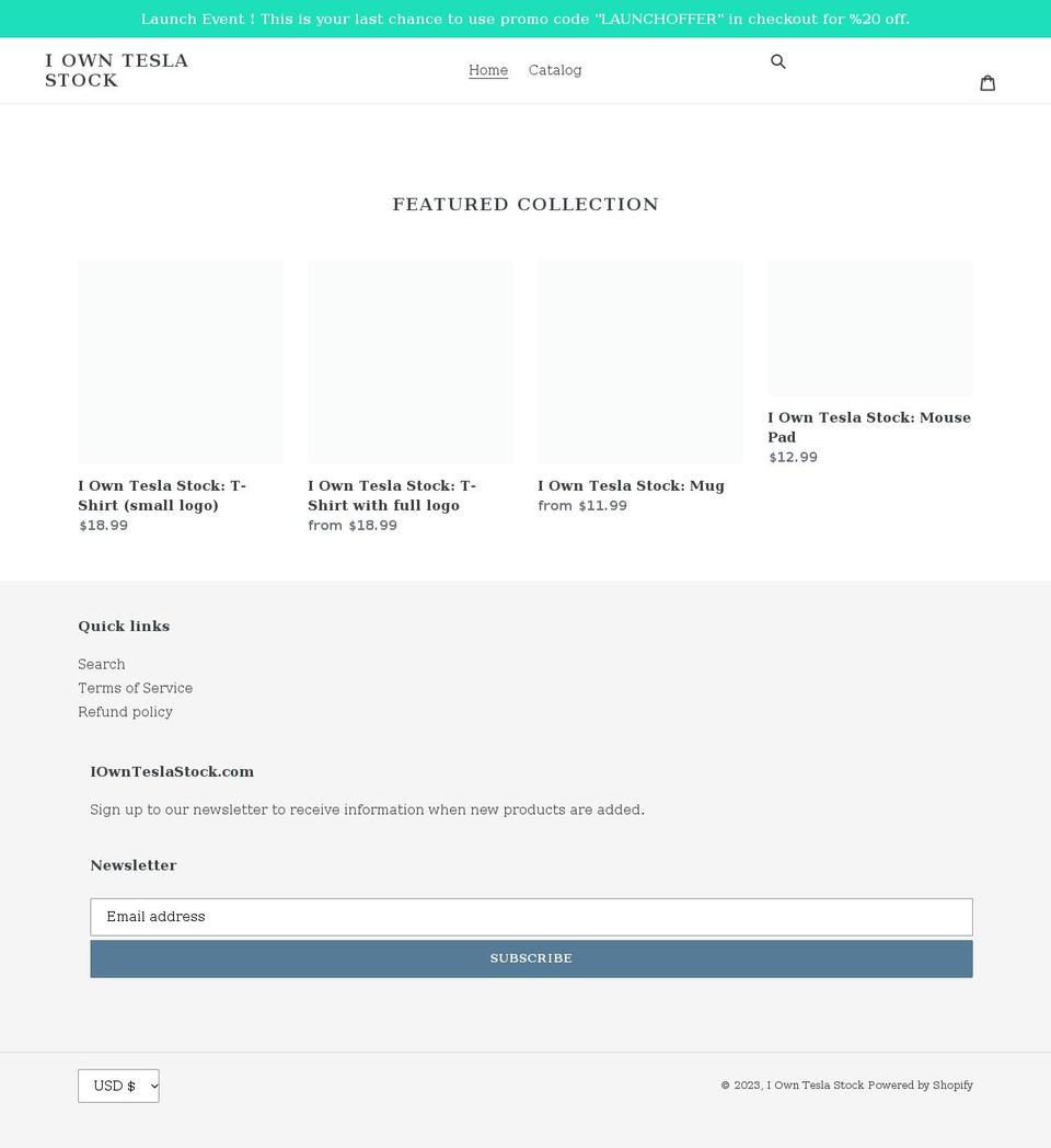 iownteslastock.com shopify website screenshot