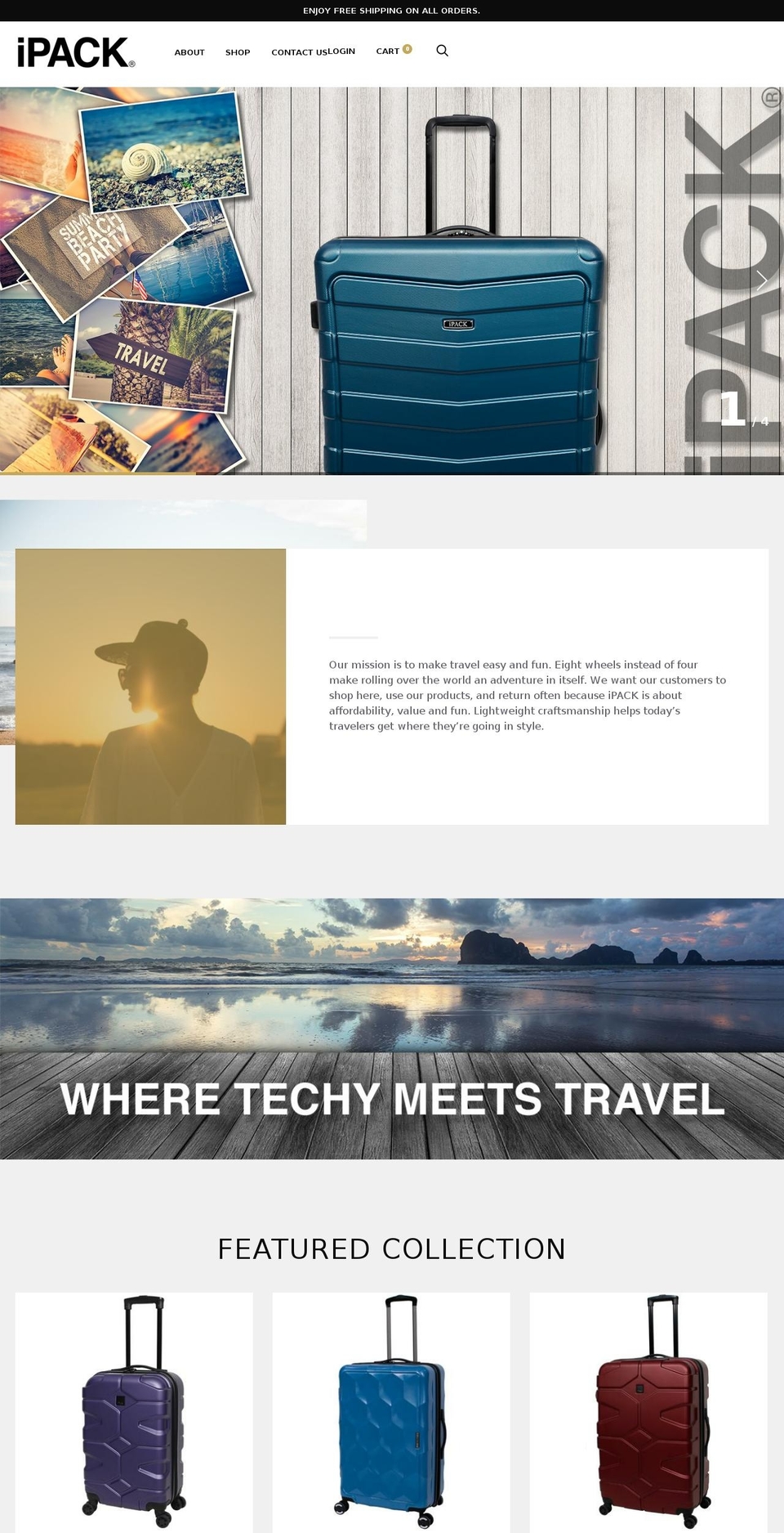 ipackbag.com — Shopify storefront screenshot