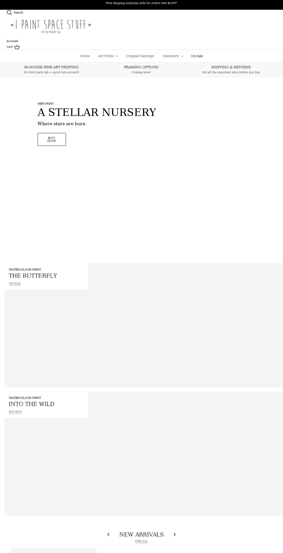 ipaintspacestuff.com shopify website screenshot