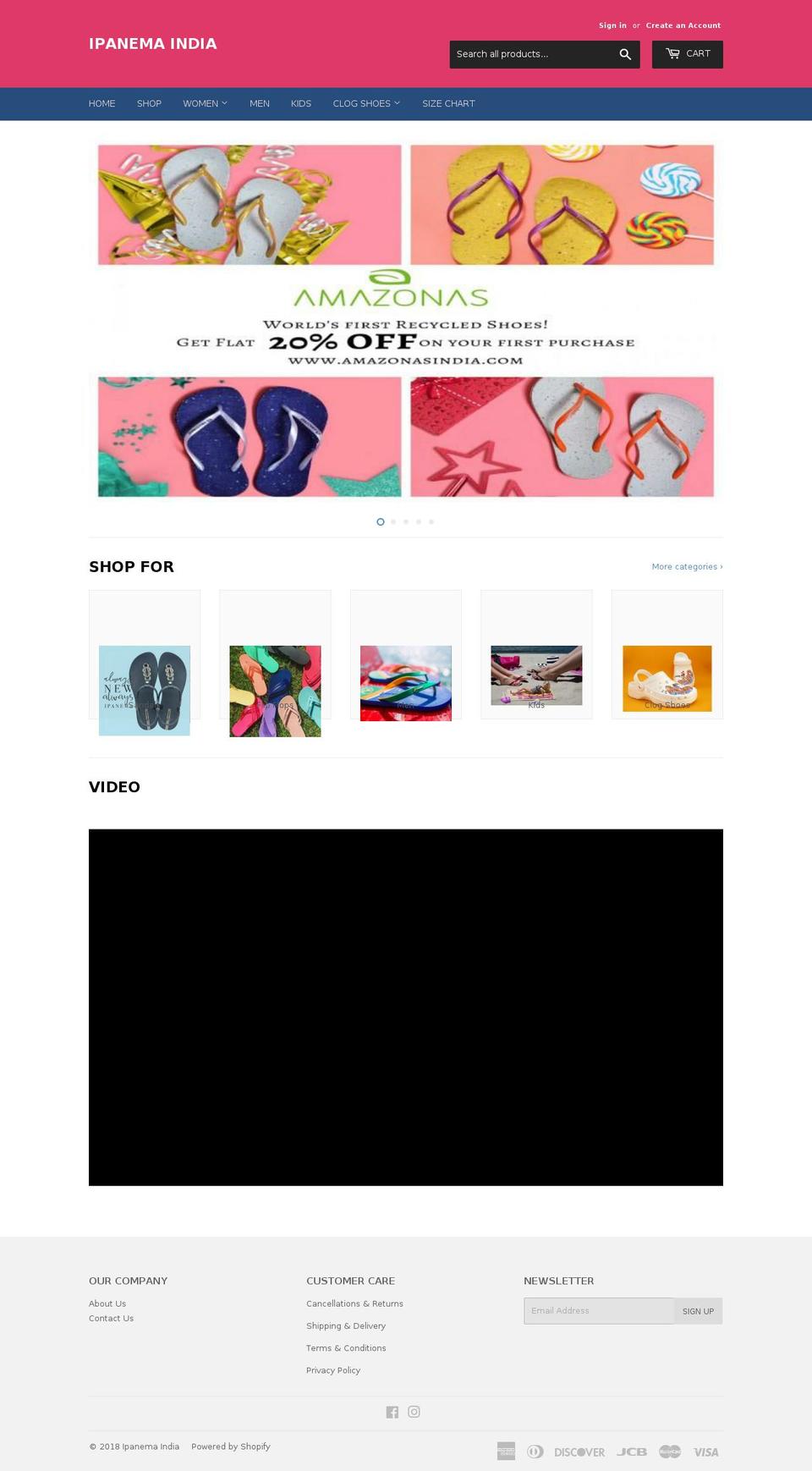 ipanemaindia.com shopify website screenshot