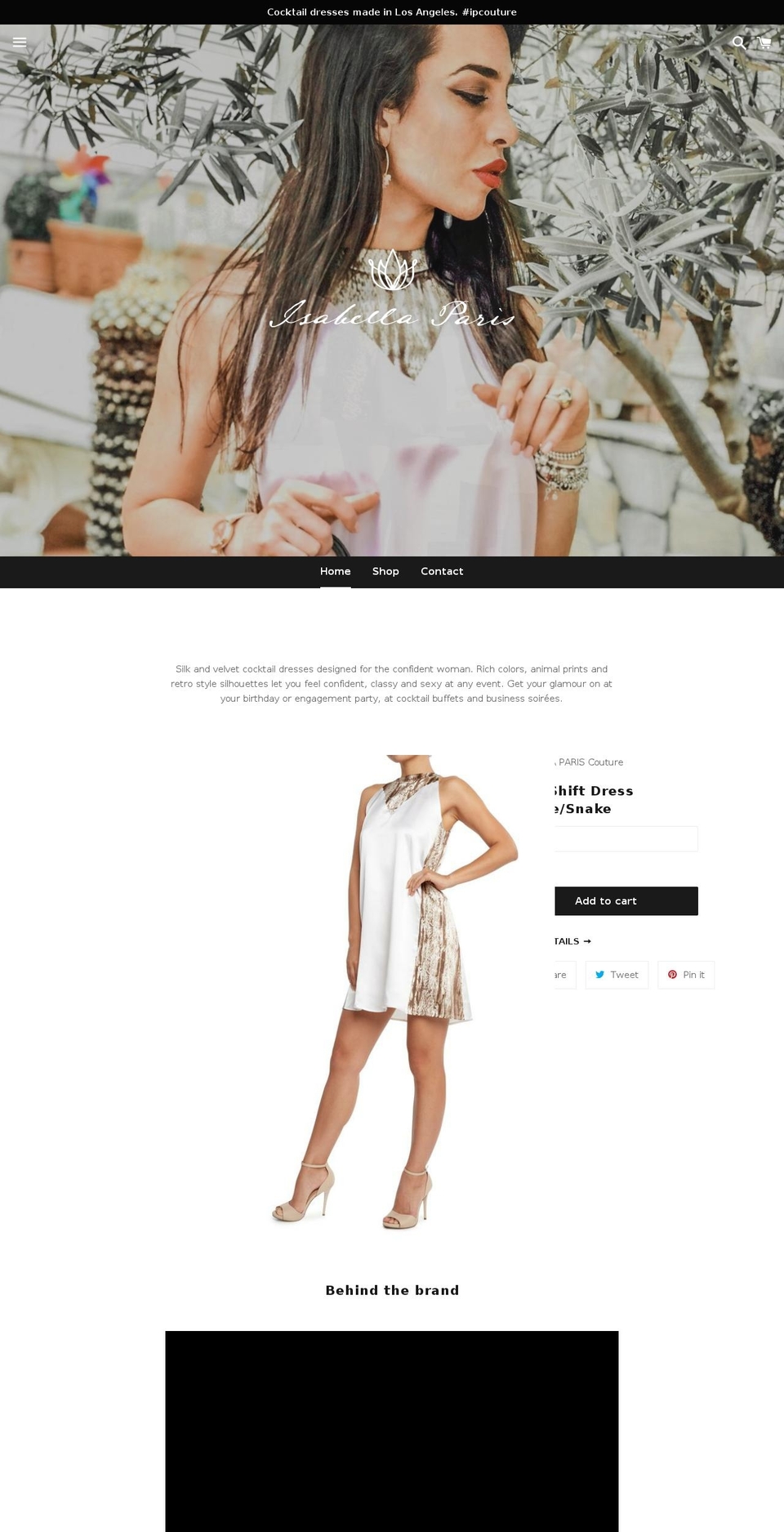 ipcouture.com — Shopify storefront screenshot