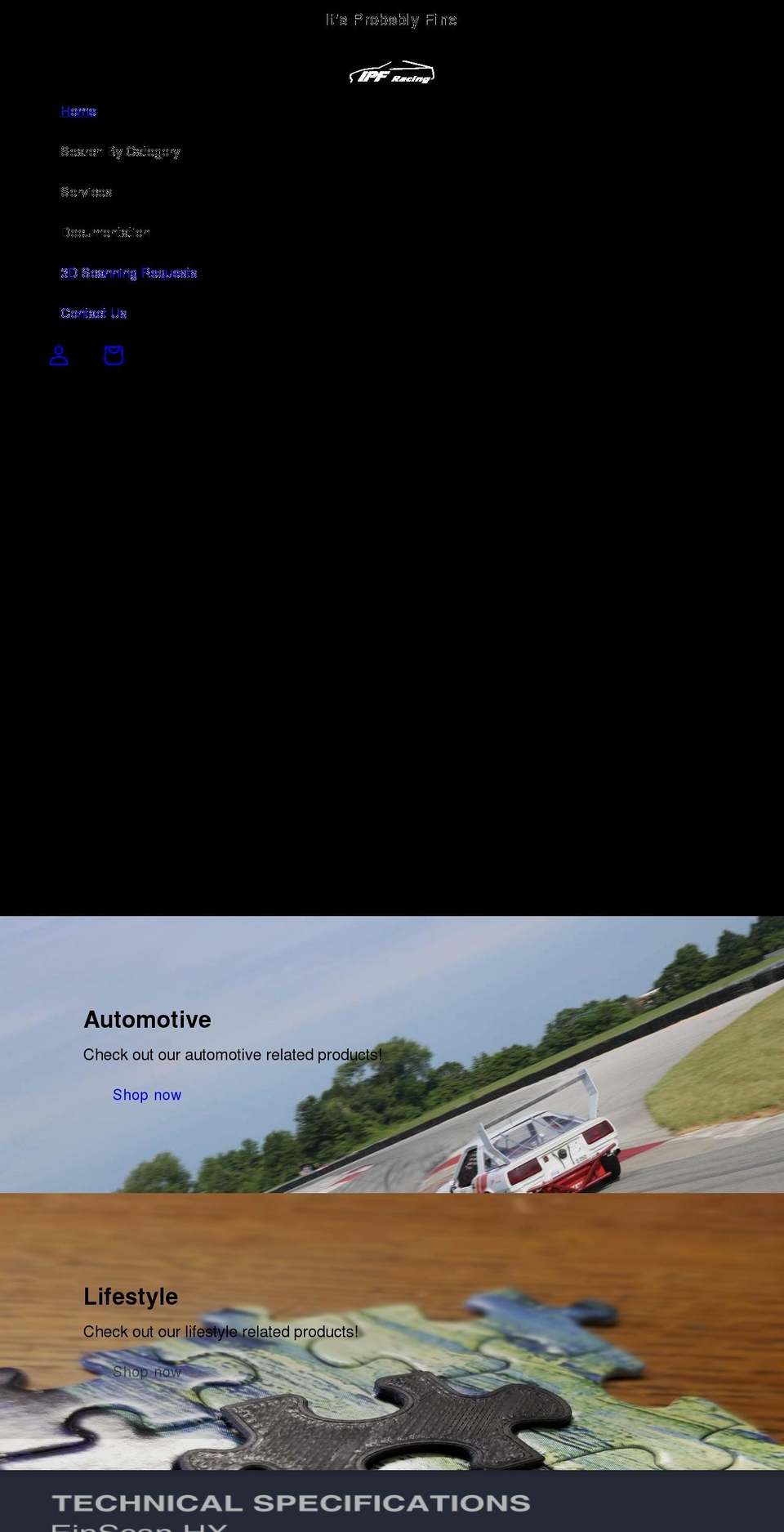 ipfracing.com shopify website screenshot