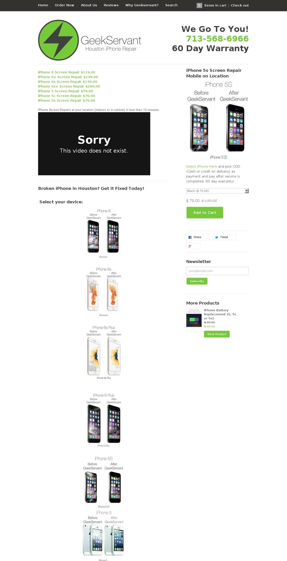 Kickstand Shopify theme site example iphonehoustonrepair.com