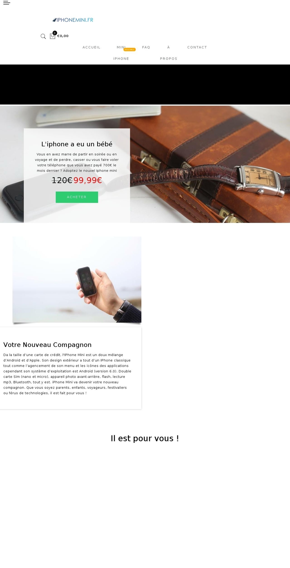 iphonemini.fr shopify website screenshot