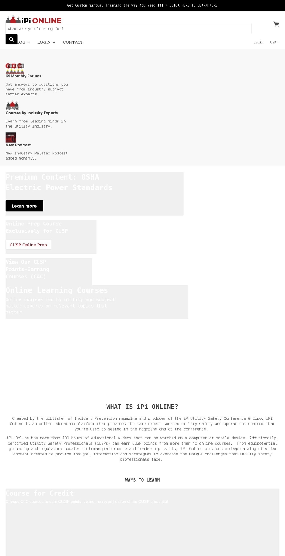 ipi-online.com shopify website screenshot