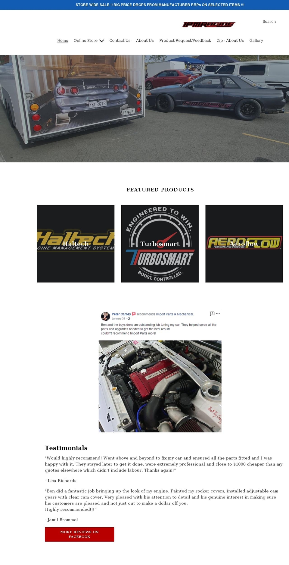 ipmracing.com.au shopify website screenshot