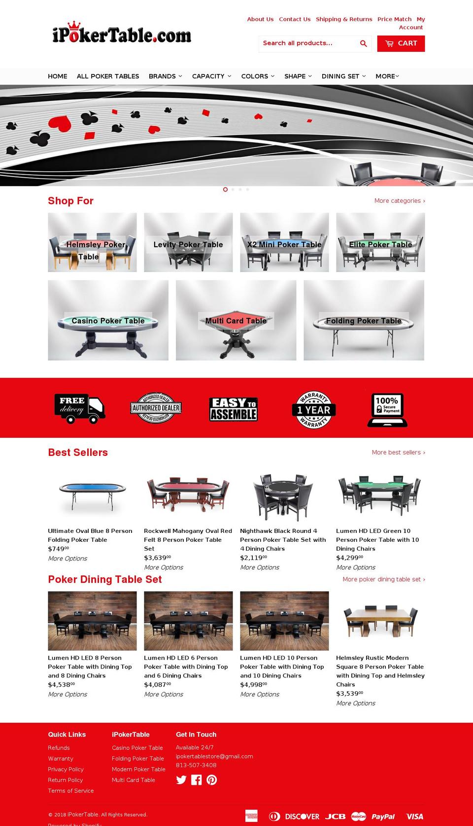 ipokertable.com — Shopify storefront screenshot