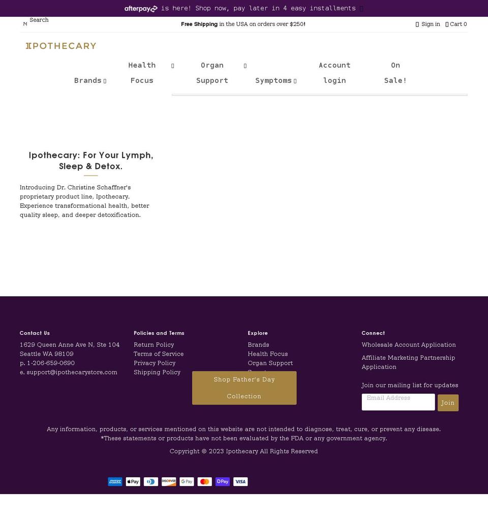 ipothecarystore.com shopify website screenshot