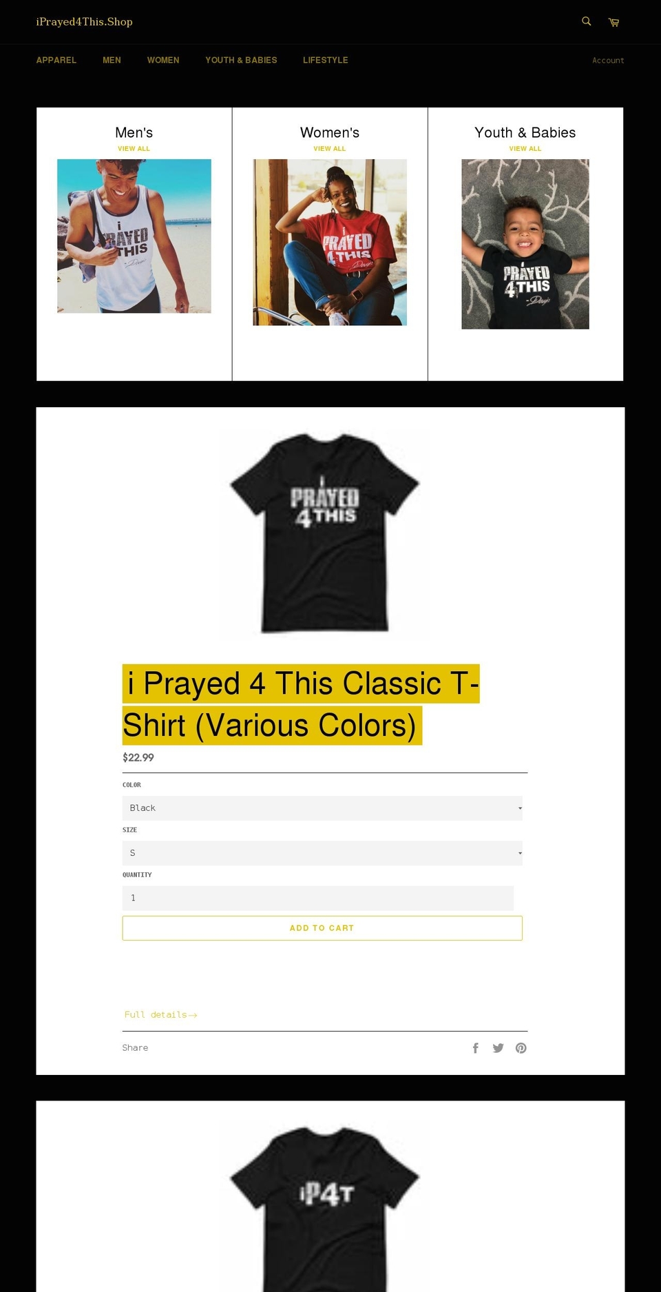 iprayed4this.shop shopify website screenshot