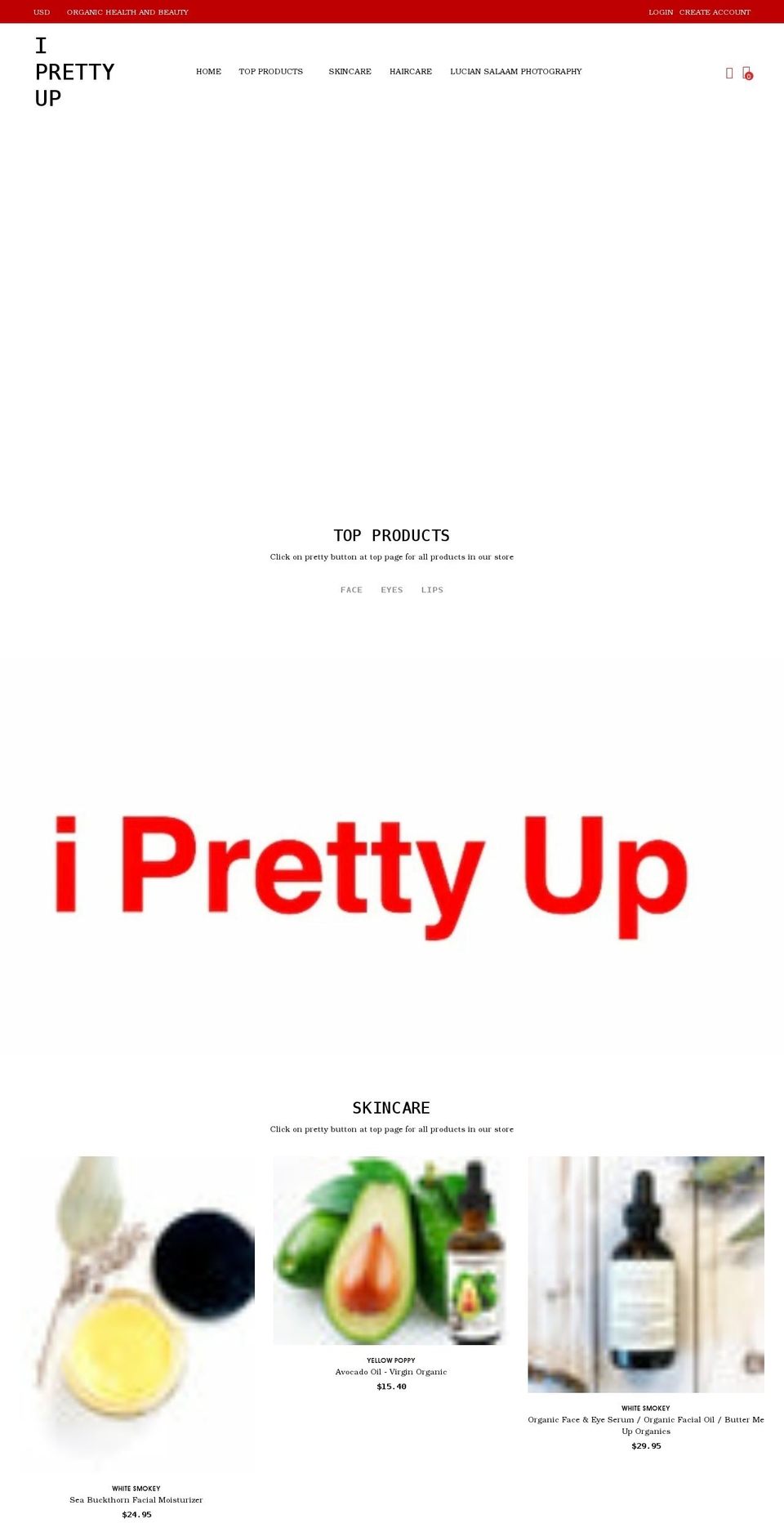 iprettyup.com shopify website screenshot