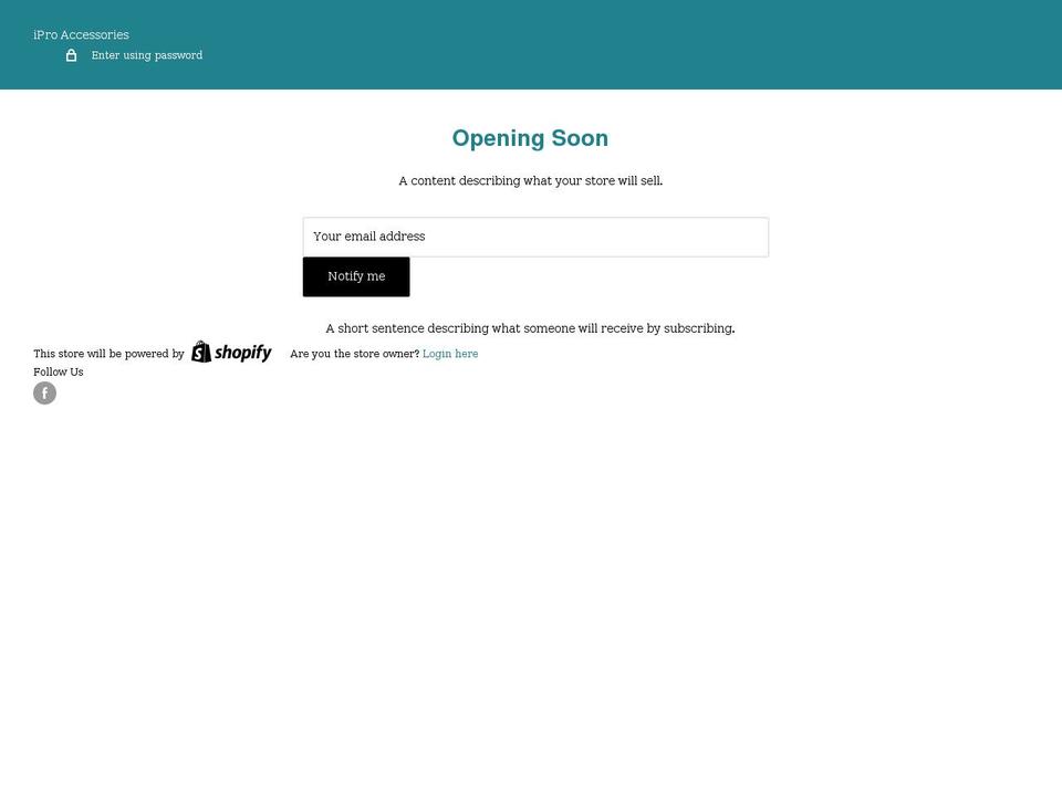 iproaccessories.com shopify website screenshot