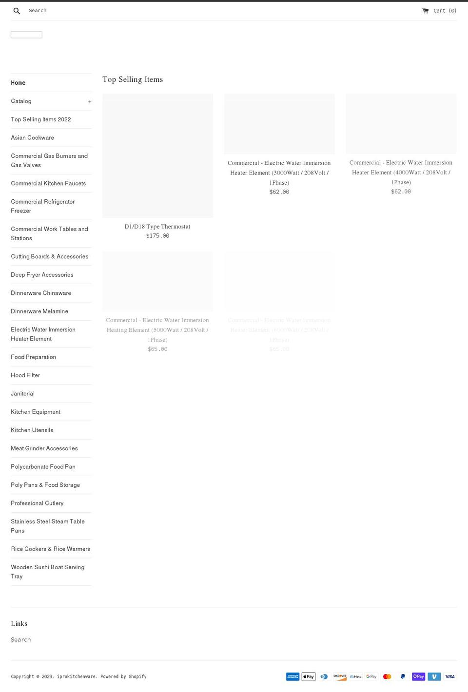 iprokitchenware.com shopify website screenshot