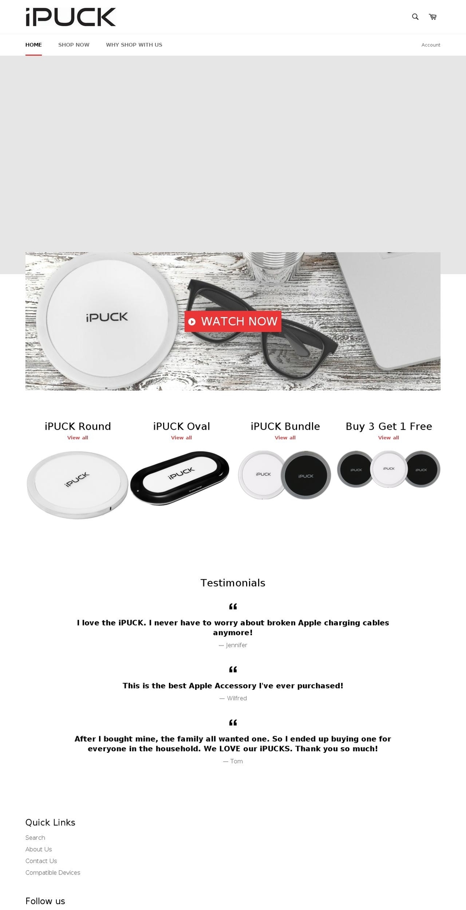 ipuck.com shopify website screenshot