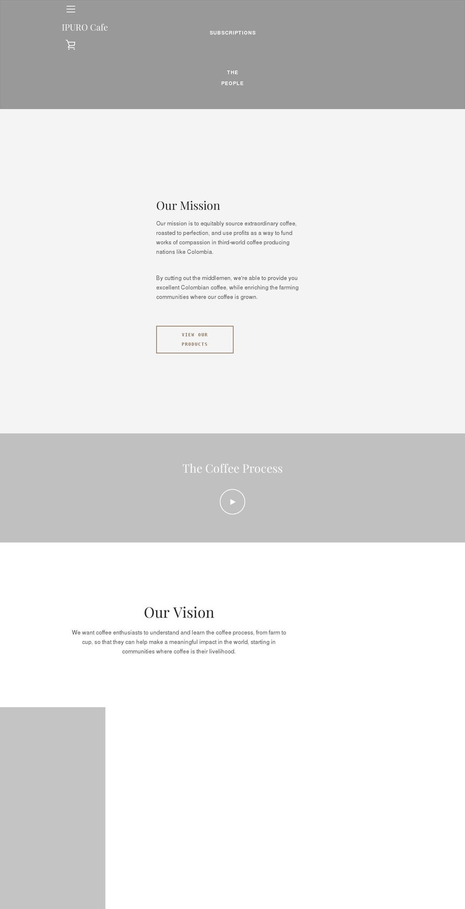 ipurocafe.com shopify website screenshot