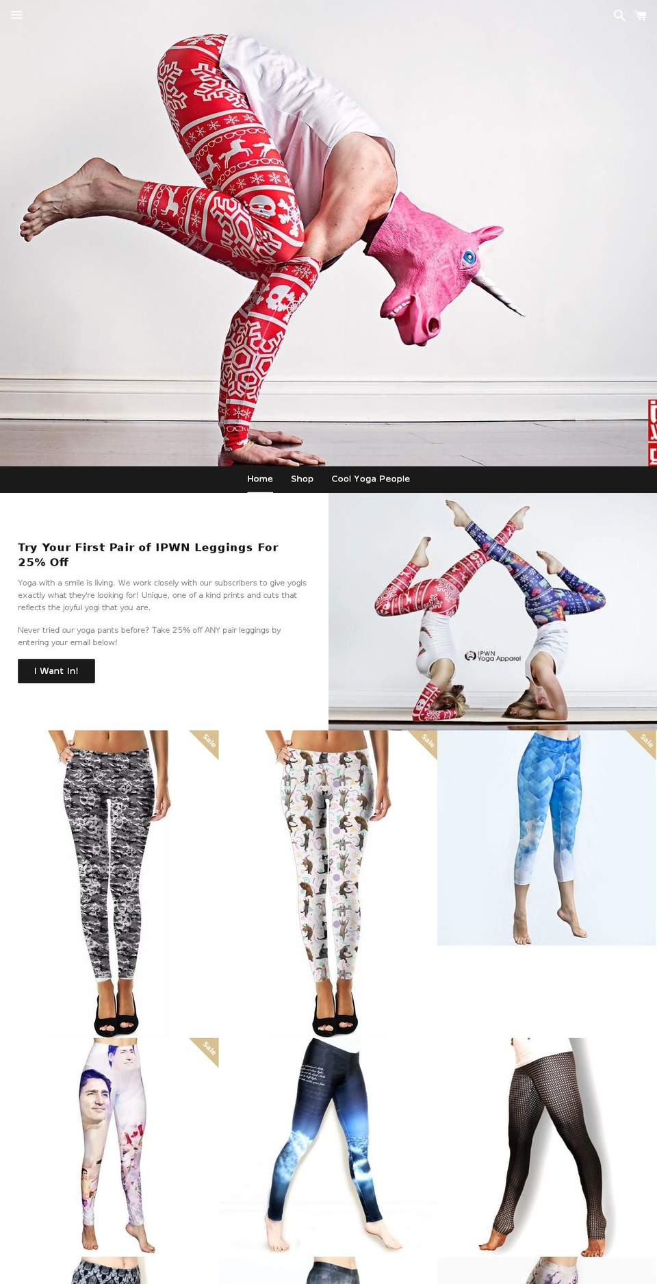 ipwn-yoga.com — Shopify storefront screenshot
