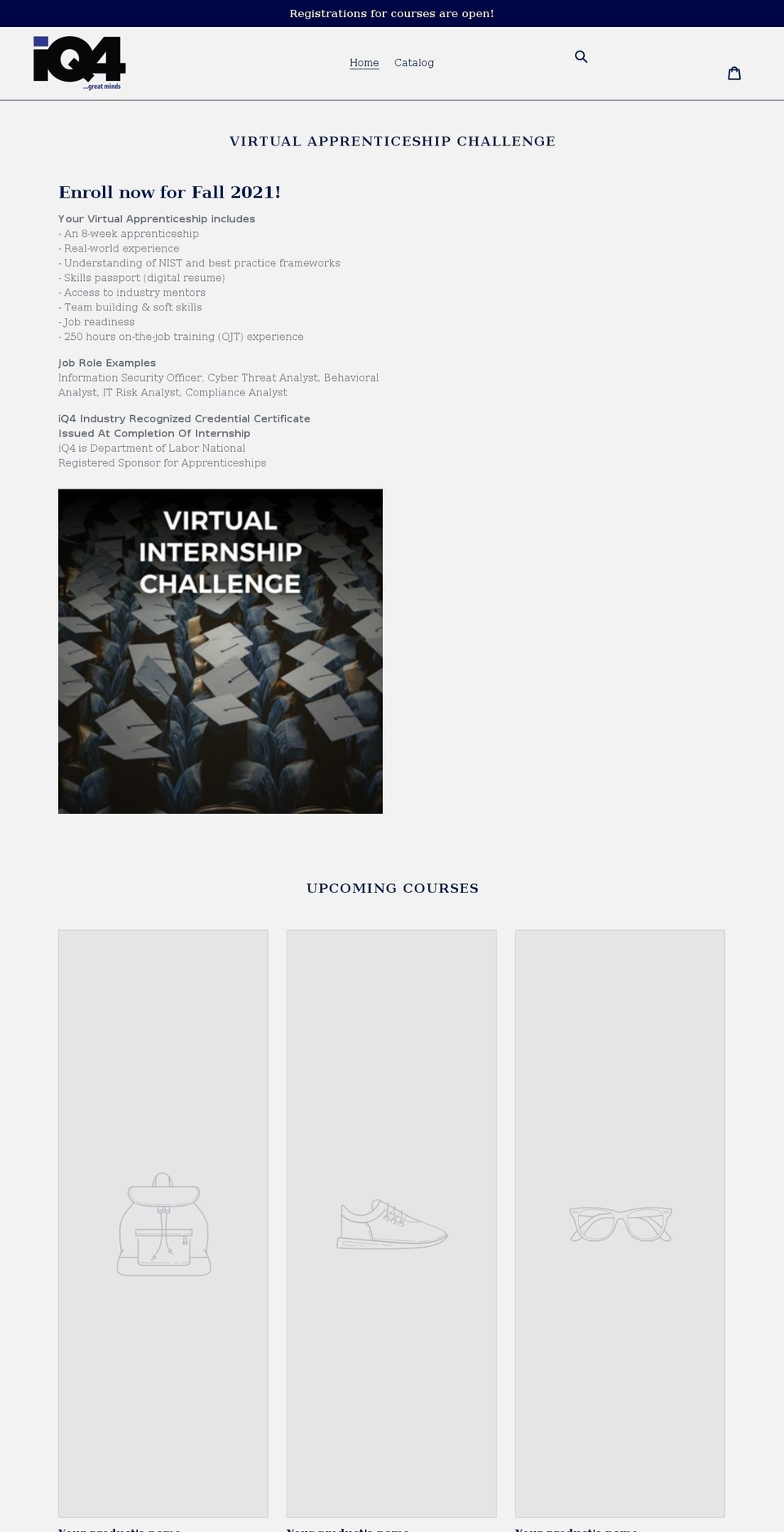 iq4-courses.myshopify.com shopify website screenshot