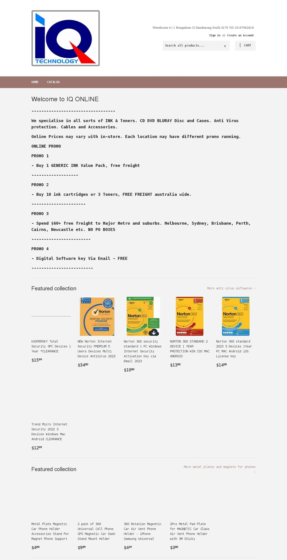 iqtechnology.net.au shopify website screenshot