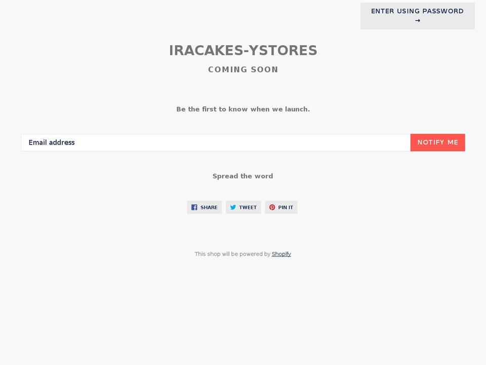 iracakes.com — Shopify storefront screenshot