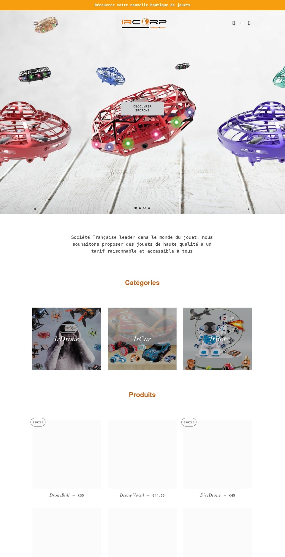 ircorp.fr shopify website screenshot