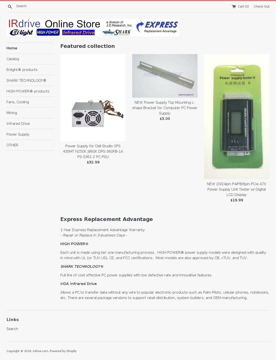 irdrive.com shopify website screenshot